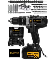 18V Metal Şanzıman Çift Akülü Darbeli Matkap 24 Parça Siyah