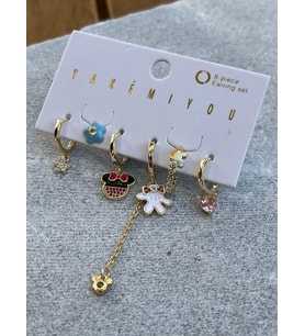 Yakemiyou Mickey Mouse Altılı Küpe
