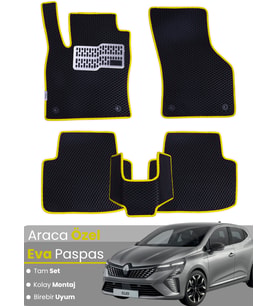 RENAULT CLİO 5 (2020-2025) Uyumlu EVA Paspas Tam Set–Oto Paspas,Araca Özel