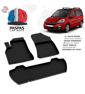 Citroen Berlingo 4D Araca Özel Havuzlu Kauçuk Paspas 2008-2018 110 HP (Karışık)