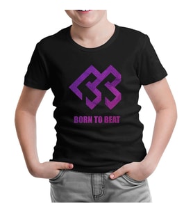 Born to Beat - Logo Grain Siyah Çocuk Tshirt