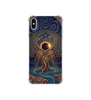 PrintiFy Apple iPhone Xs ile Uyumlu Simya Serisi Kozmik Denge Tasarımlı Uv Baskılı Köşe Korumalı Antişok Kılıf