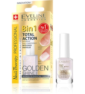 8'i 1 Arada Total Action Golden Shine Altın Işıltılı Tırnak Bakımı, 12 ml