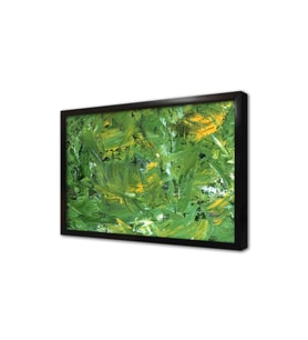 Yeşil ve Sarı Soyut Çerçeveli Mdf Tablo