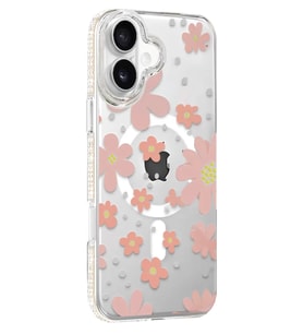 Iphone 16 Floral Magsafe Kapak - Pembe