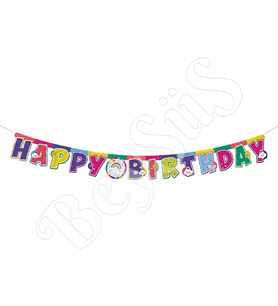 Gökkuşağı Temalı Happy Birthday Banner