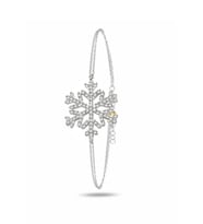 Diamond Seri Zirkon Taşlı Kar Tanesi Snowflake Gümüş Bileklik