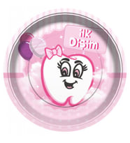 Tabak ilk dişim pembe 23cm pk:8-