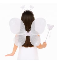 Beyaz Kız Seti – 50 cm Kanadı, Taç ve Asa