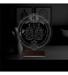 Luvivia Astroloji İkizler Burcu Kişiye Özel 3D Lamba - Masa Gece Lambası