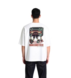 Erkek Oversize Retro Baskılı Tişört Vintage Kaset Tasarım Rahat Günlük Stil Konforlu Kesim Modern