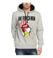 Bant Giyim - One Punch Man Saitama Gri Kapşonlu Sweatshirt Hoodie