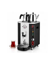 Silverinox Jumbo Şamandıralı 23 Litre 2 Demlikli Çay Makinesi - Siyah