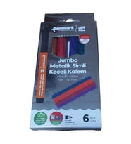 Penmark Hs-707-06 Süper Yıkanabilir Simli Jumbo Keçeli Kalem 6Lı Set