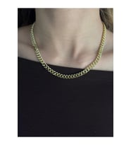 Cuban Link Zincir Kolye Gold Çelik Kadın  Minimal İnce Zincir Kolye (Altın)