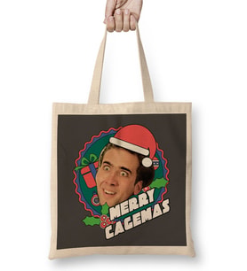 Merry Cagemas Nicolas Cage Christmas Bez Çanta Uzun Saplı