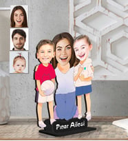 Kişiye Özel 2 Boyutlu Aile  Ahşap Biblo-8
