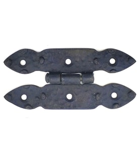 Antika Tarz Dekoratif Pirinç Düğmeli Menteşe - 117x57 Mm, Oksit