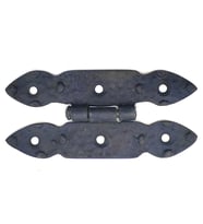 Antika Tarz Dekoratif Pirinç Düğmeli Menteşe - 117x57 Mm, Oksit