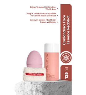 Iva Natura Red Face Shot - Frozen Face Essence 3'lü Set (ESSENCE BİLEKLİK HAVLU BUZ KALIBI) (Pembe - Beyaz - Krem)