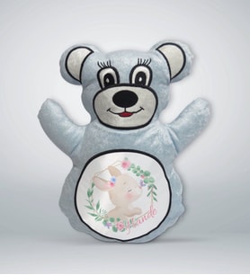 BK Gift Kişiye Özel İsimli Mavi Ayıcık Yastık-5