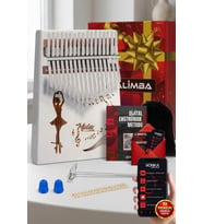 Midex KLX-540 Beyaz Renk Gerçek Ağaç Kalimba 17 Tuşlu Full Set