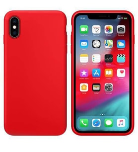 Apple iPhone X İçi Kadife Silikon Kılıf Kırmızı