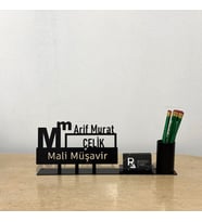 Mali Müşavir - Muhasebe masa isimlik seti - mali müşavir kalemlik seti - kişiye özel masa isimliği