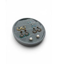 Silindir Model Süet Kumaş 20/20 cm Gri Küpe-Piercing Tablası