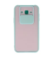 Samsung Galaxy J7 Kılıf Palm Buzlu Kamera Sürgülü Silikon - Turkuaz