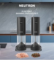 Neutron NTL-PG-33D Pilli Tuz ve Baharat Öğütücü Değirmen İkili Set