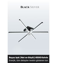 Nova 6 Silver LED Tavan Avize – Kumandalı Dim Edilebilir – Aşağı Işık