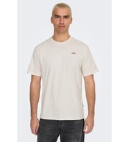 ONLY & SONS ONSDAWSON Erkek Regular Fit Kısa Kollu T-Shirt  Günlük Kullanım (Krem)