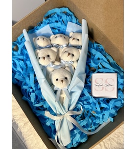 Mavi Ayıcık Buketi - Teddy Bear Bouquet - Sevgiliye Özel Hediye