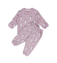 Kız Bebek Mor Unicorn Baskılı Pijama Takımı