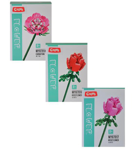 Ctoys Rose ve Carnation Flower Block 3lü Set