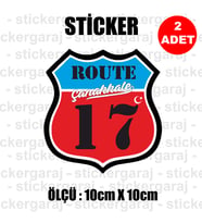 17 çanakkale memleket rota gidiş etiket sticker çıkartma - 2 adet - motosiklet araba otomobil kamyon kamyonet cam uyumlu