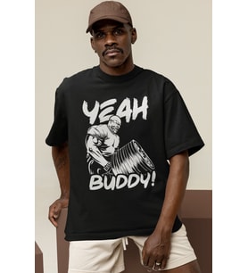 Tasarım Yeah Buddy Ronnie Coleman Fitness Bodybuilding Sporcu Baskılı Unisex Oversize Tişört