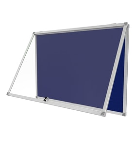 Kilitli Cam İlan Panosu 100x140cm Kumaş