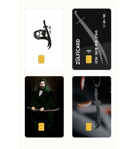 Zülfikar Temalı 4'lü Set Kredi/Banka Kart Kaplama Sticker