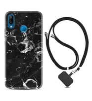 Huawei P20 Lite Mate 10 20 Lite Pro P40 Lite KılıfBoyun Askılı Silikon Black Hole Marble 1387