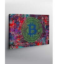Kanvas Tablo Dijital Bitcoin Grafiti Çizimi YTCNVS504271, 70 x 100