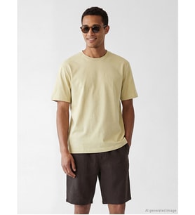 LCW Vision Sarı Regular Fit Kalın Kumaş Tişört /03