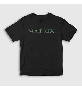 Presmono Unisex Çocuk Siyah Logo Film The Matrix T-Shirt 253831tt