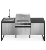 Steel Latemar T20 Siyah Outdoor Barbekü Mutfak Ünitesi