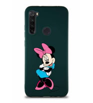 Xiaomi Redmi Note 8 Soft Premier Kapak Minnie Mouse-D Tasarımlı Silikon Kılıf - Yeşil (Şeffaf)