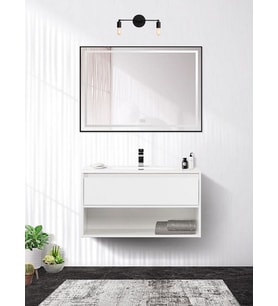 RİOLİGHT RETRO MODERN VİNTAGE SİYAH 2XE27 DUYLU AYNA ÜSTÜ DUVAR APLİK