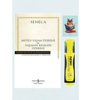 Mutlu Bir Yaşam Üzerine-Yaşamın Kısalığı Üzerine - Seneca - Sarı Fosforlu Kalem - Not Defterli Seti (Renksiz)