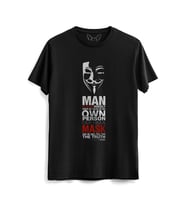 V For Vendetta Dijital Baskılı Siyah Tshirt