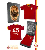 Galatasaray Orijinal Lisanslı Kırmızı Basic Çocuk Kişiye Özel T-shirt Ahşap Kutulu